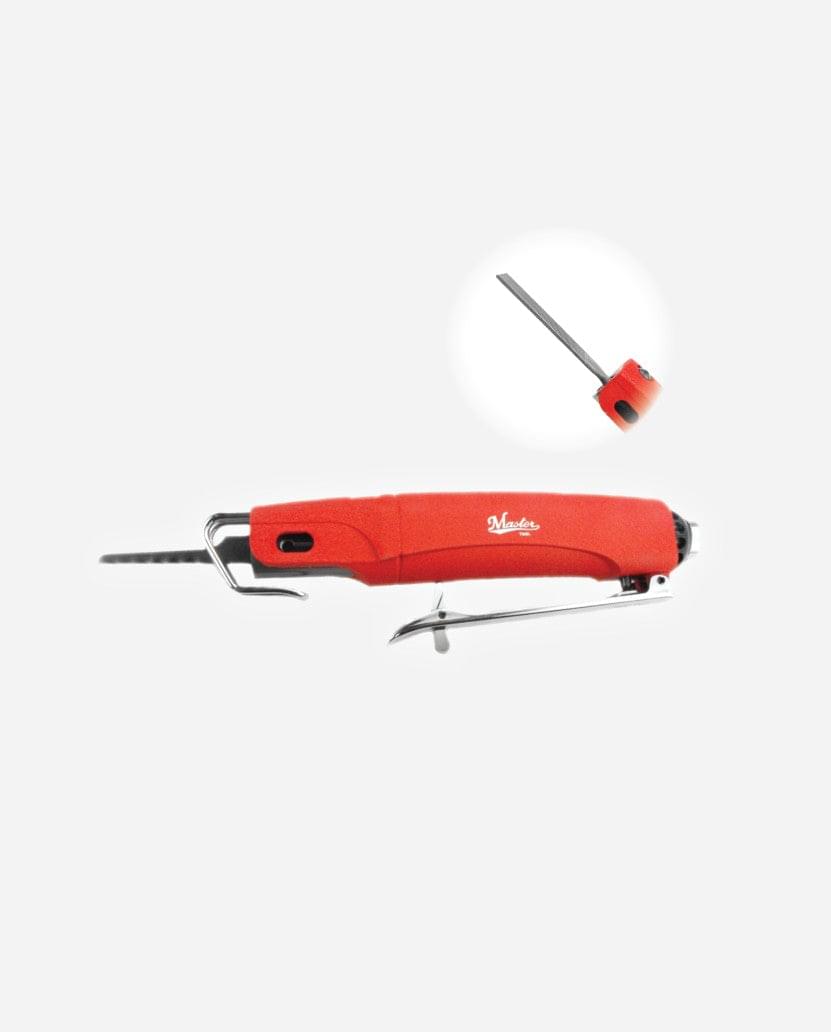 a swiss army knife with a red handle